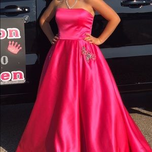 Sherri Hill long strapless dress - Pink